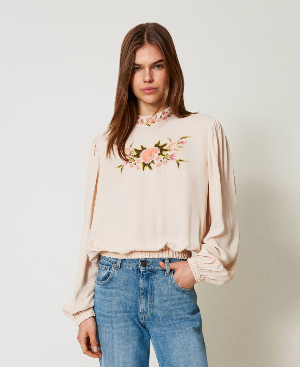 Blusa con bordado floral - Twinset