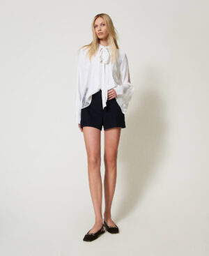 Blusa de crepé con encaje – Twinset