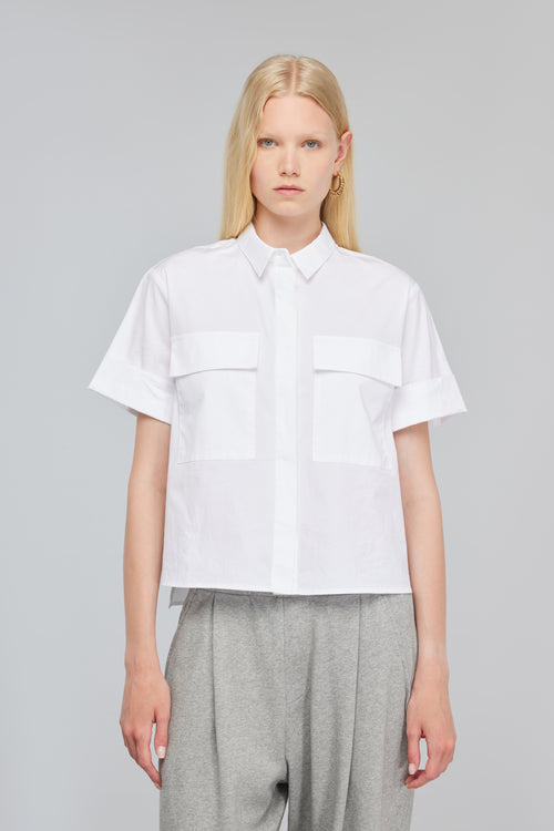 Camisa blanca tablas espalda - Semicouture