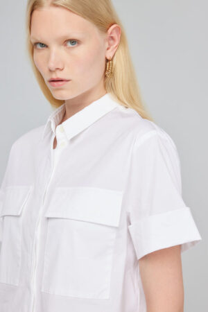 Camisa blanca tablas espalda – Semicouture