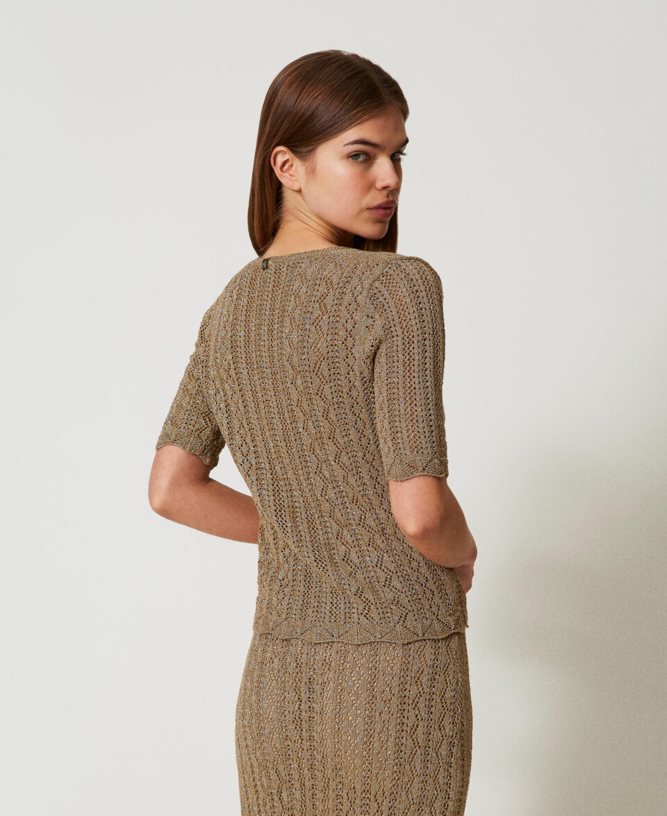 jersey con lúrex y mezcla de puntos - Twinset
