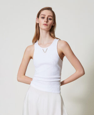 Top acanalado con cadena – Twinset